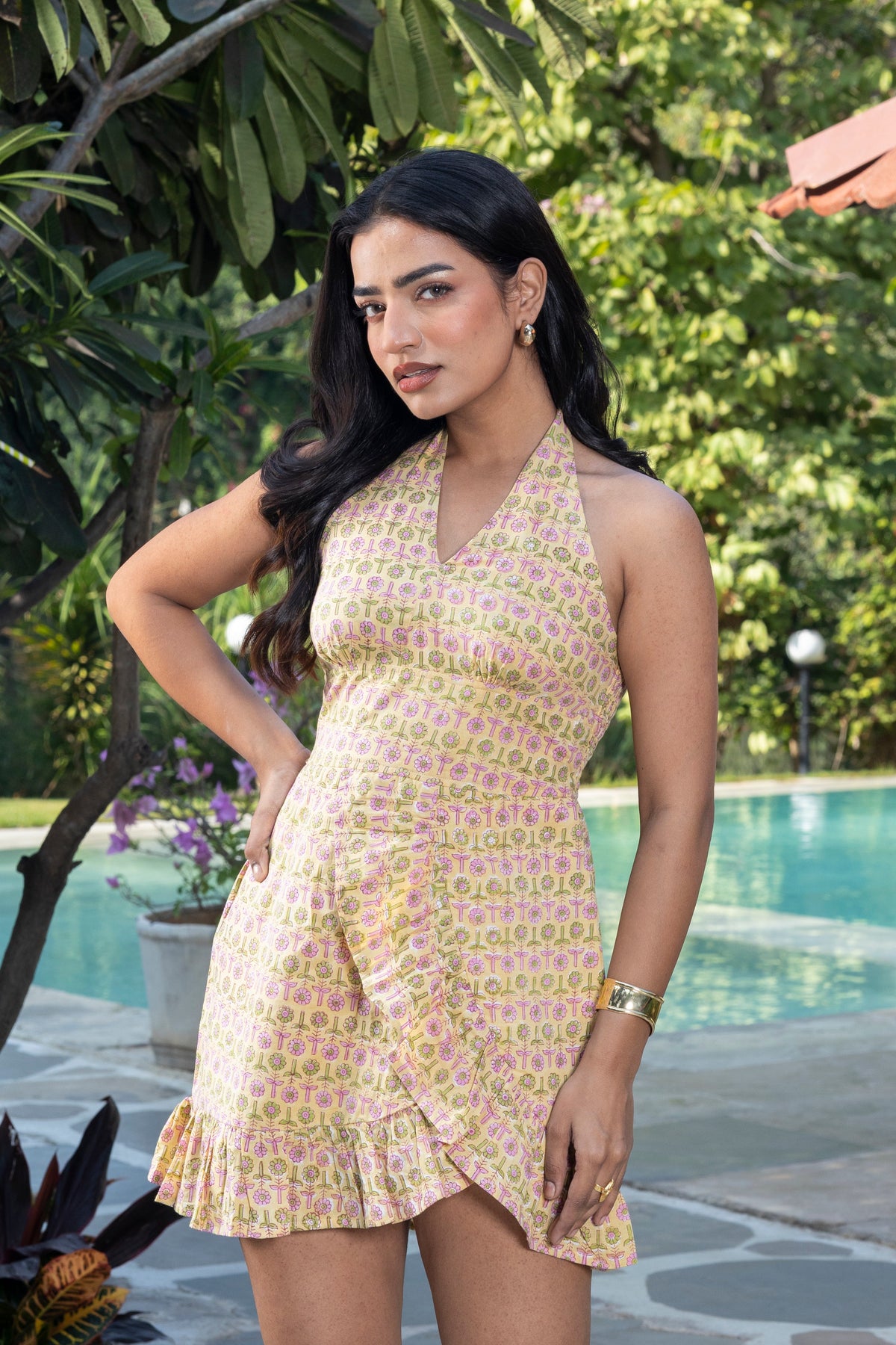 Short Halter Dress (Yellow)