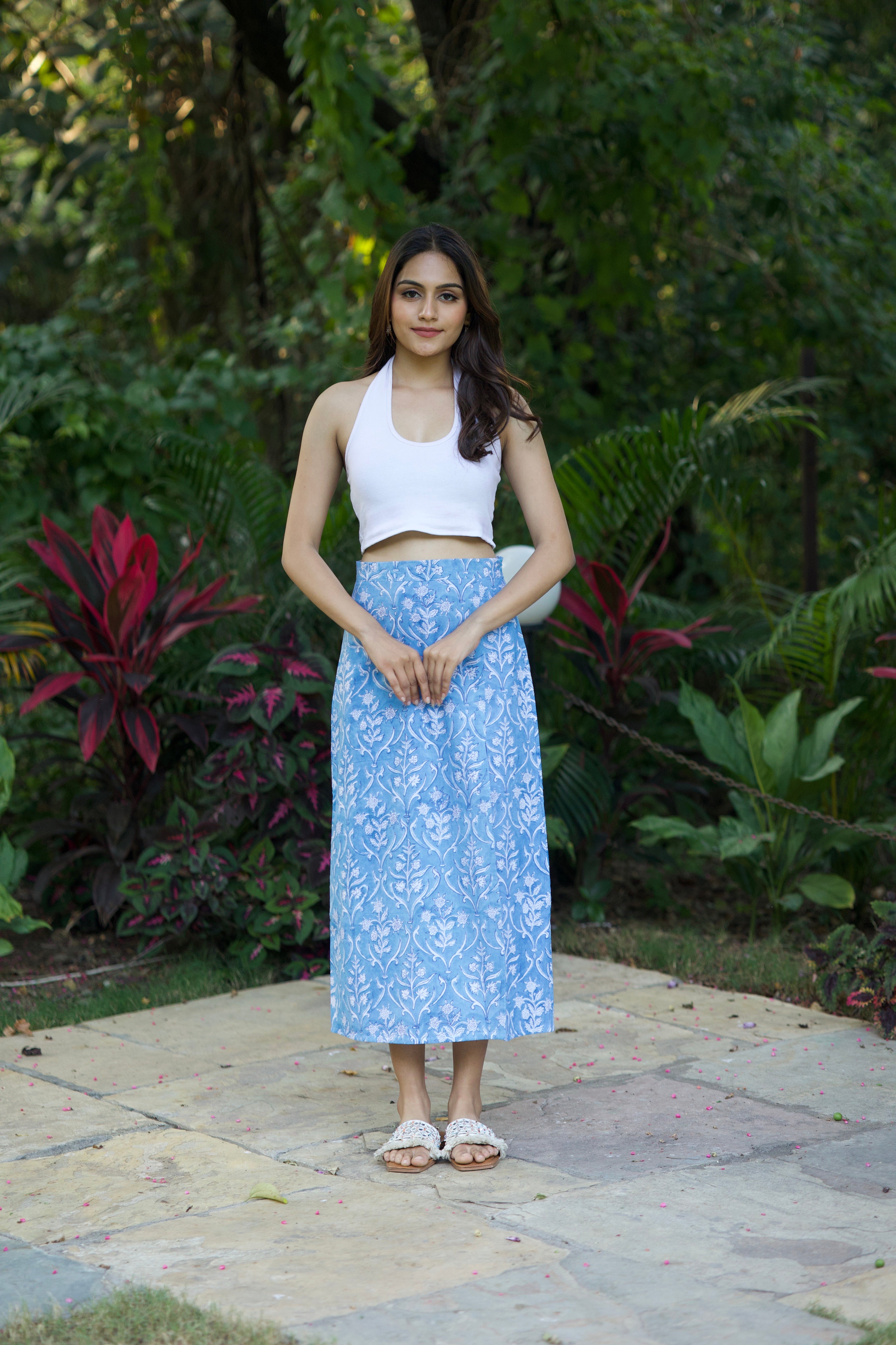 Slit Skirt (Blue)