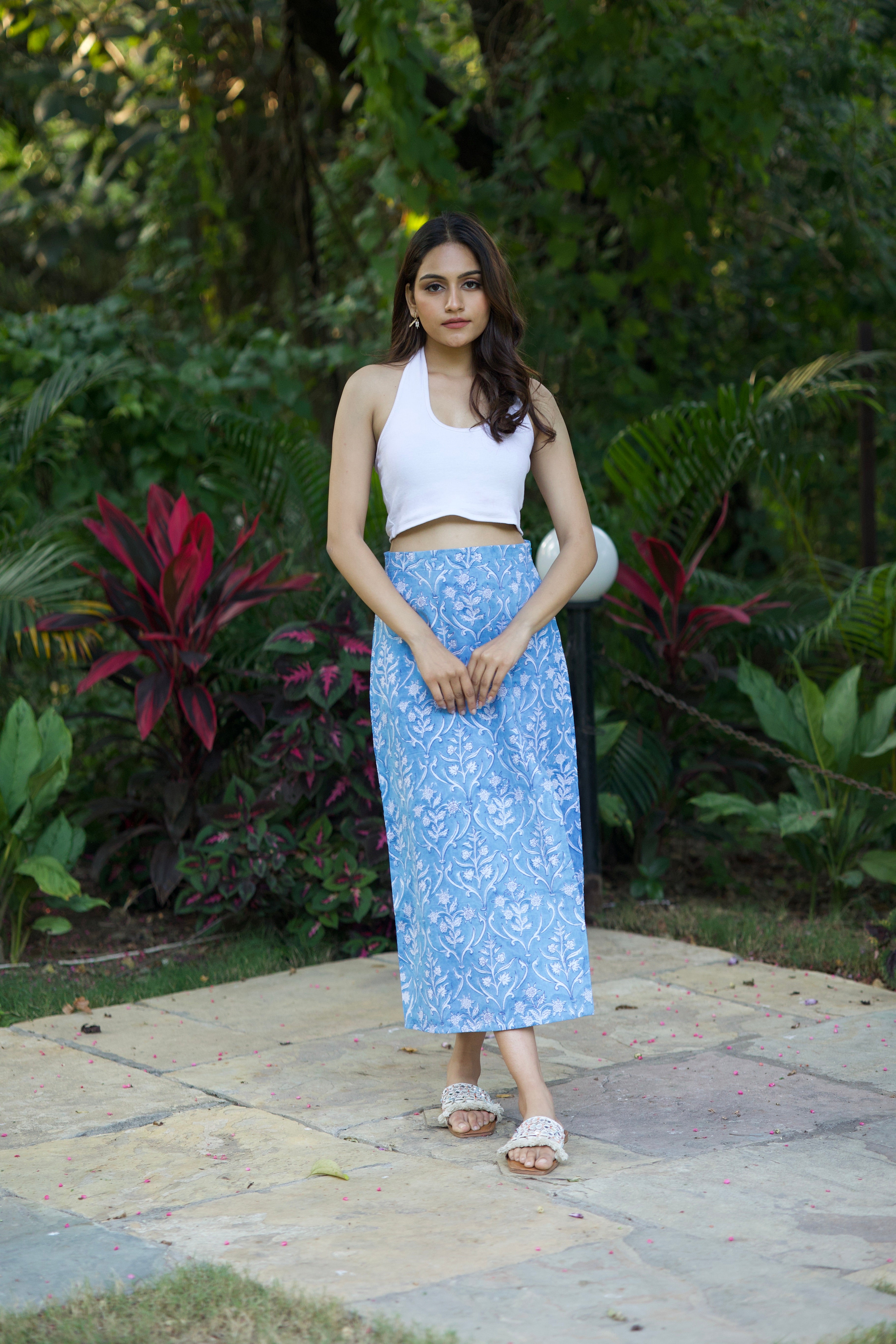 Slit Skirt (Blue)
