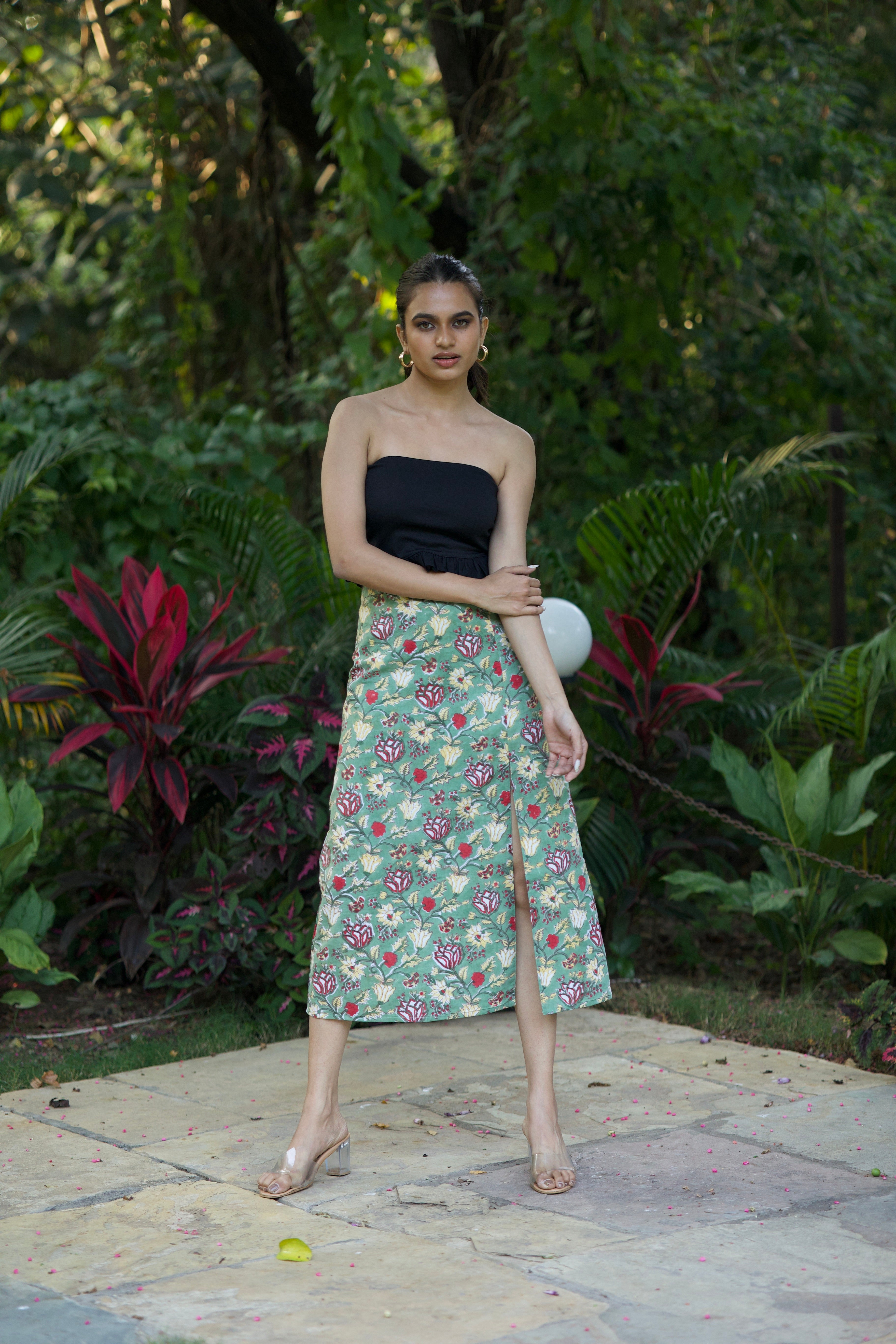 Slit Skirt (Green)