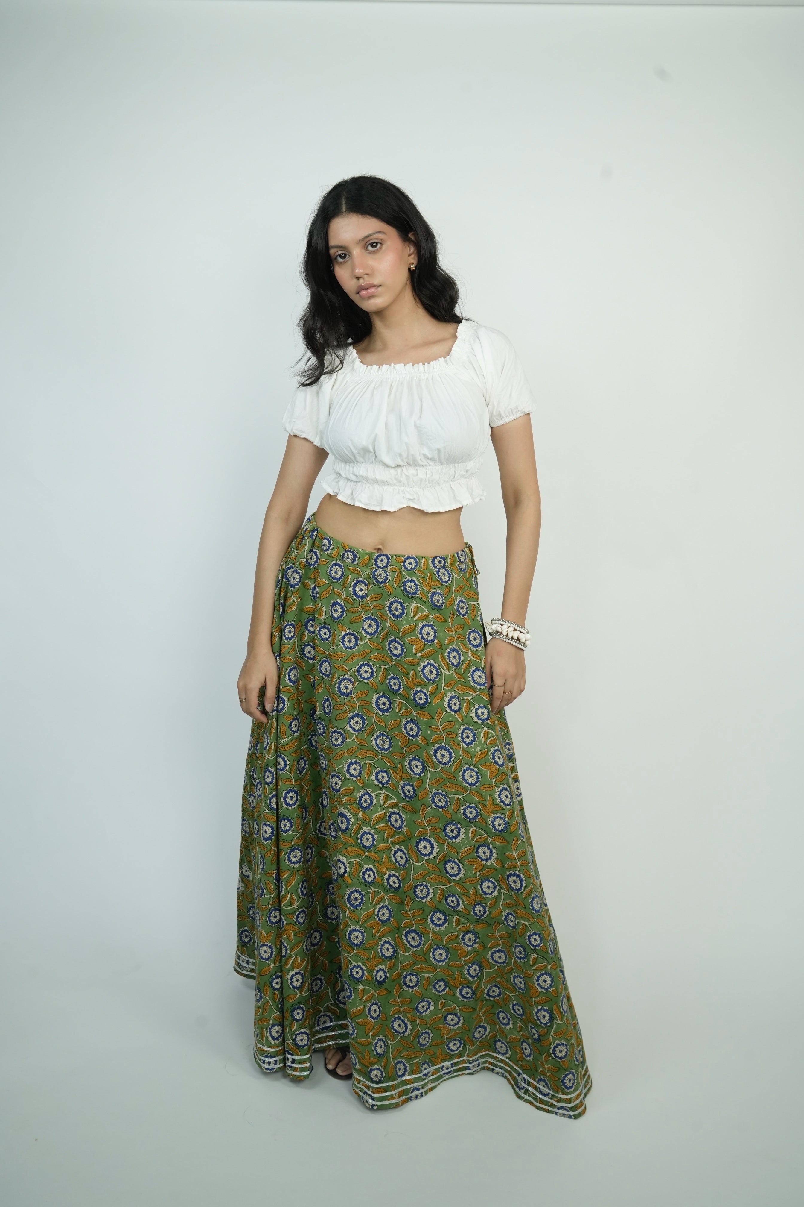 Green long Skirt
