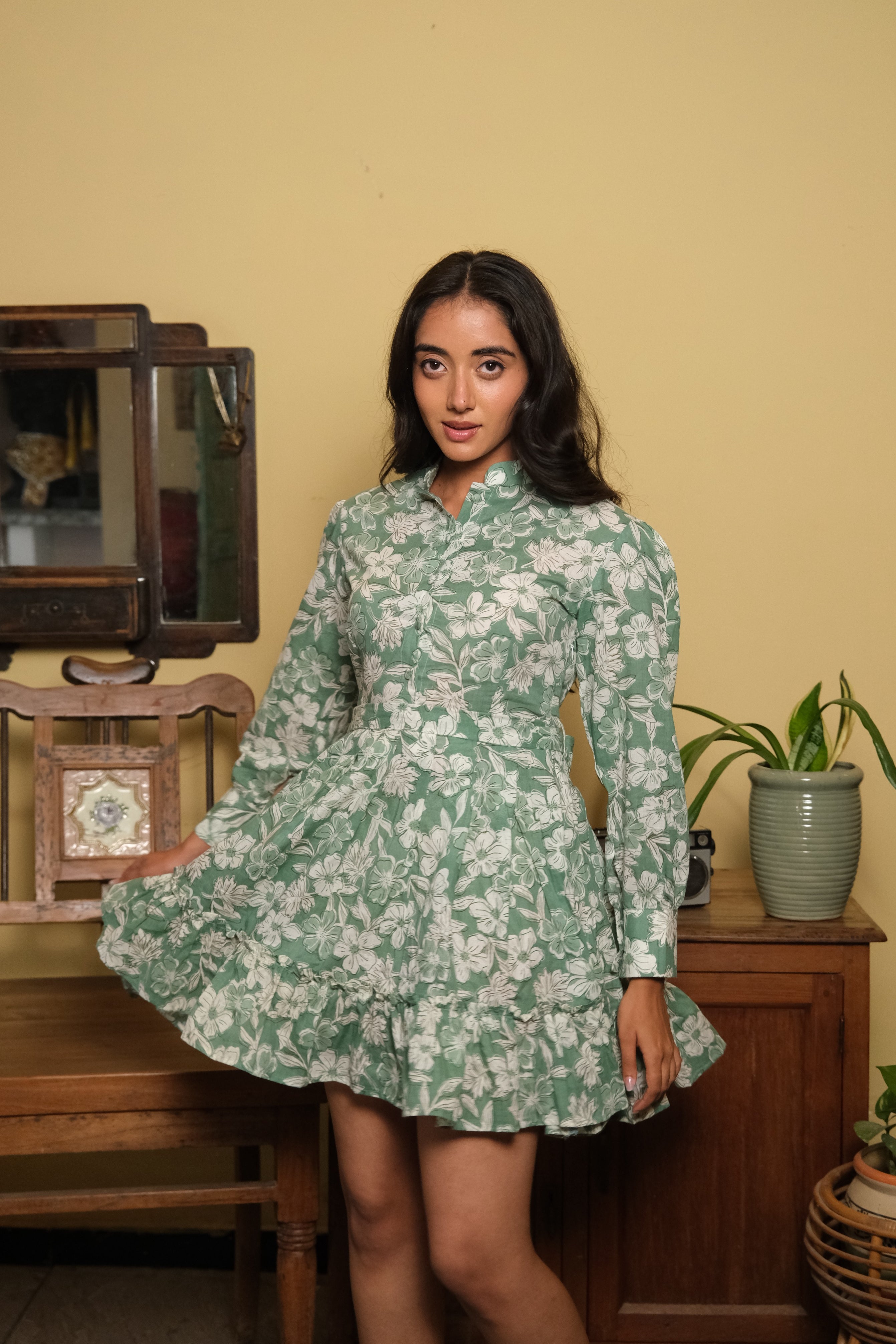 Shirt Dress (Green)