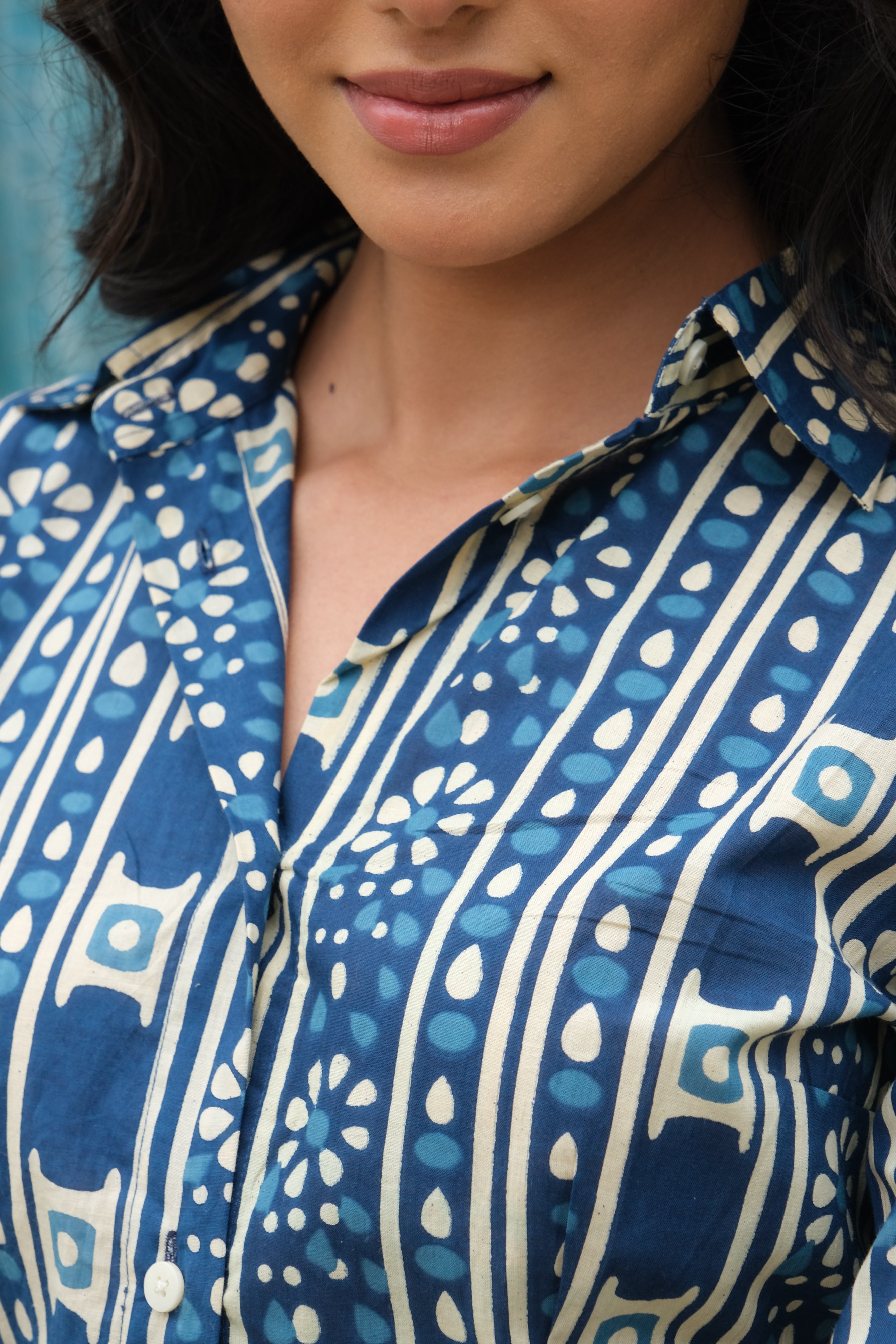 Indigo Corset Shirt
