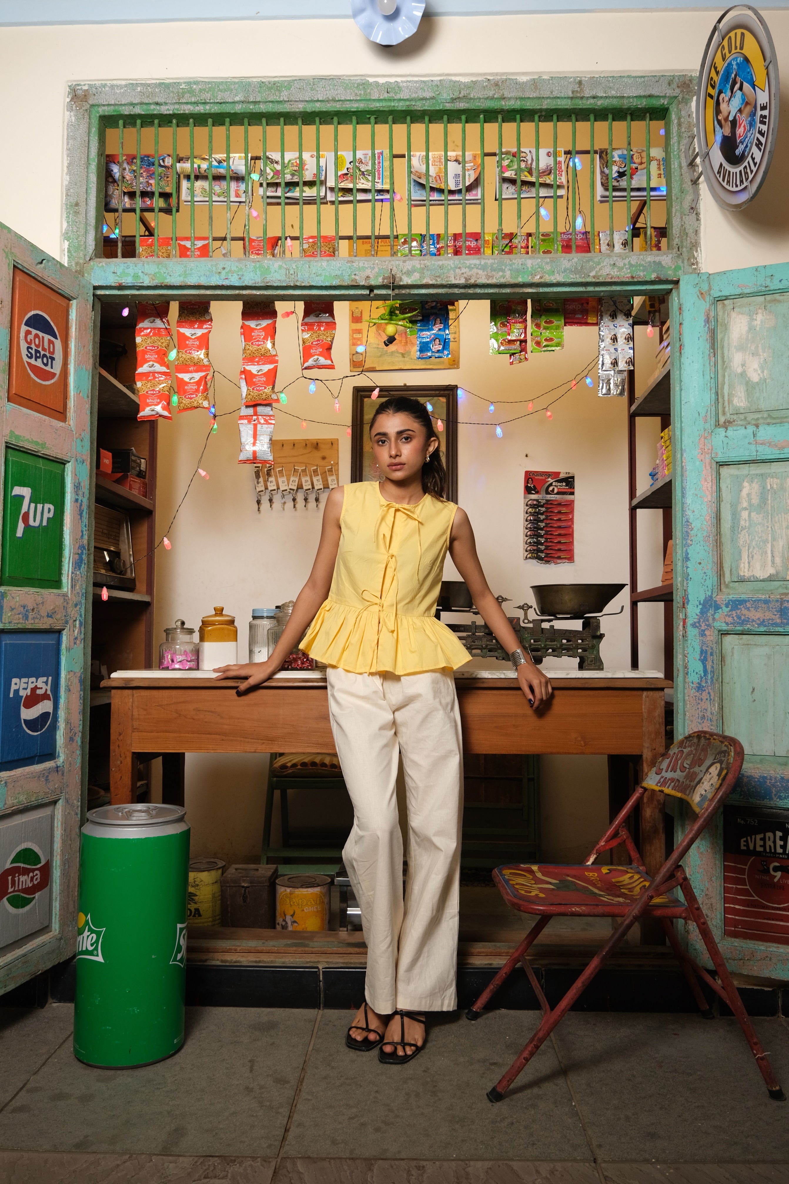 Tie-Up Vest Top (Yellow)