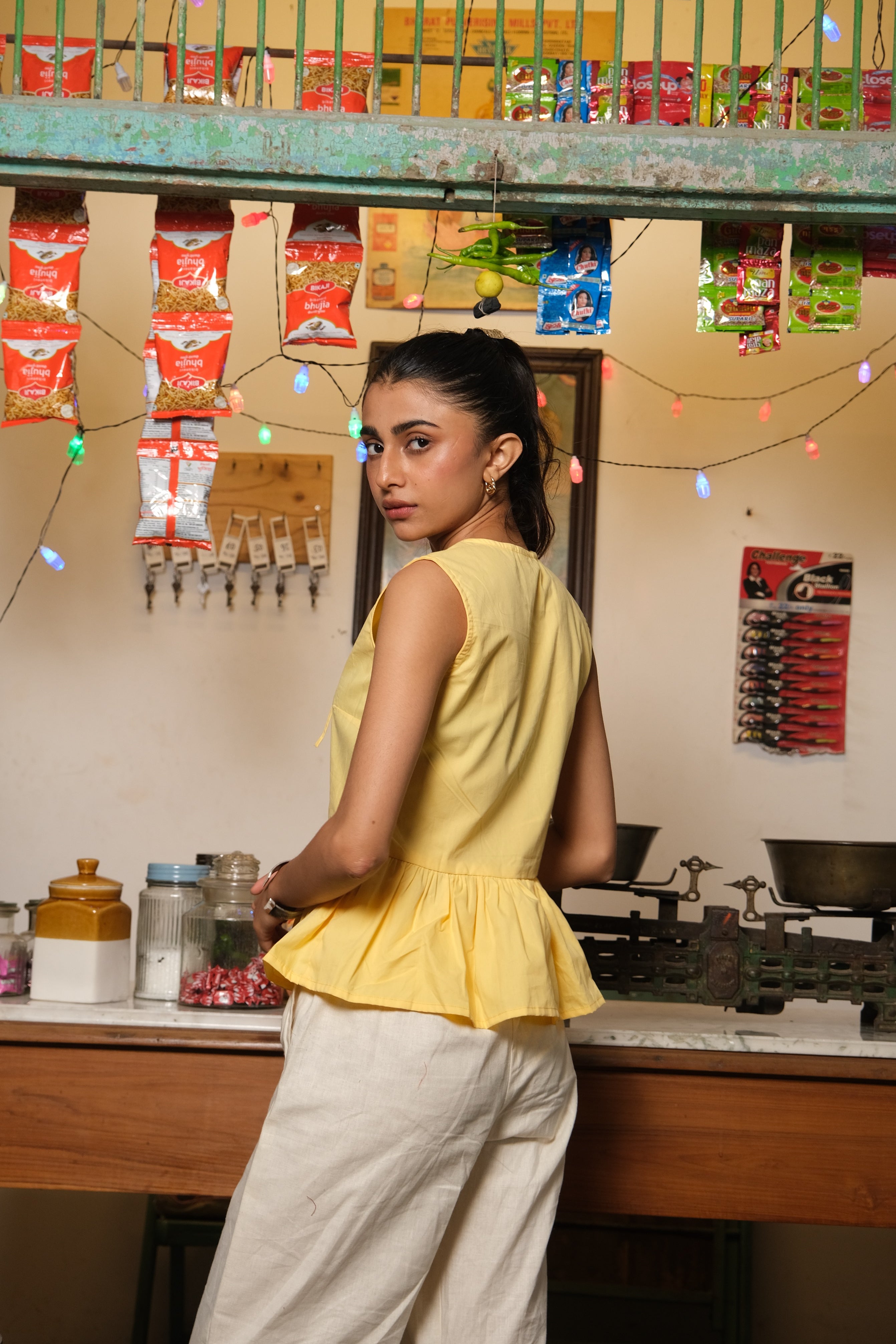 Tie-Up Vest Top (Yellow)