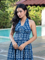 Long Halter Dress (Indigo Blue)