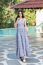 Long Halter Dress (Light Blue)