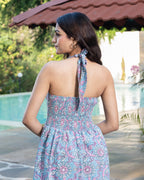 Long Halter Dress (Light Blue)