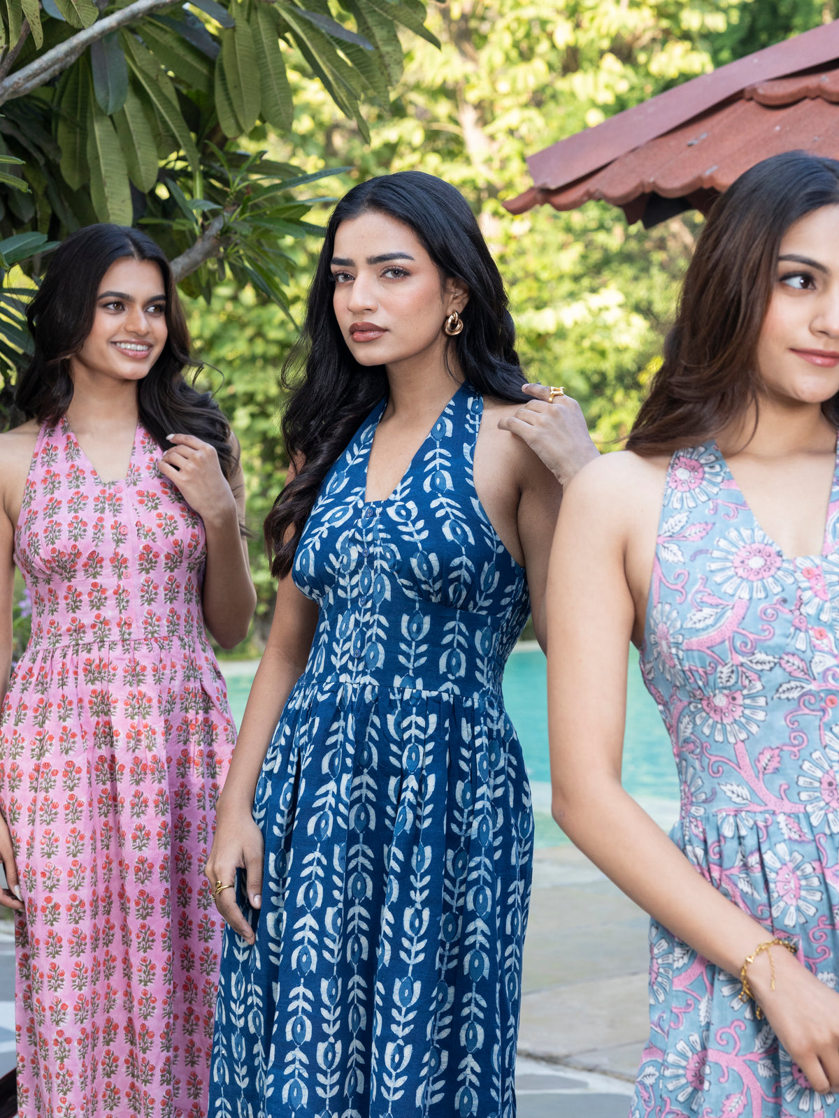 Long Halter Dress (Indigo Blue)