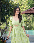 Pleated Dress (Lime)