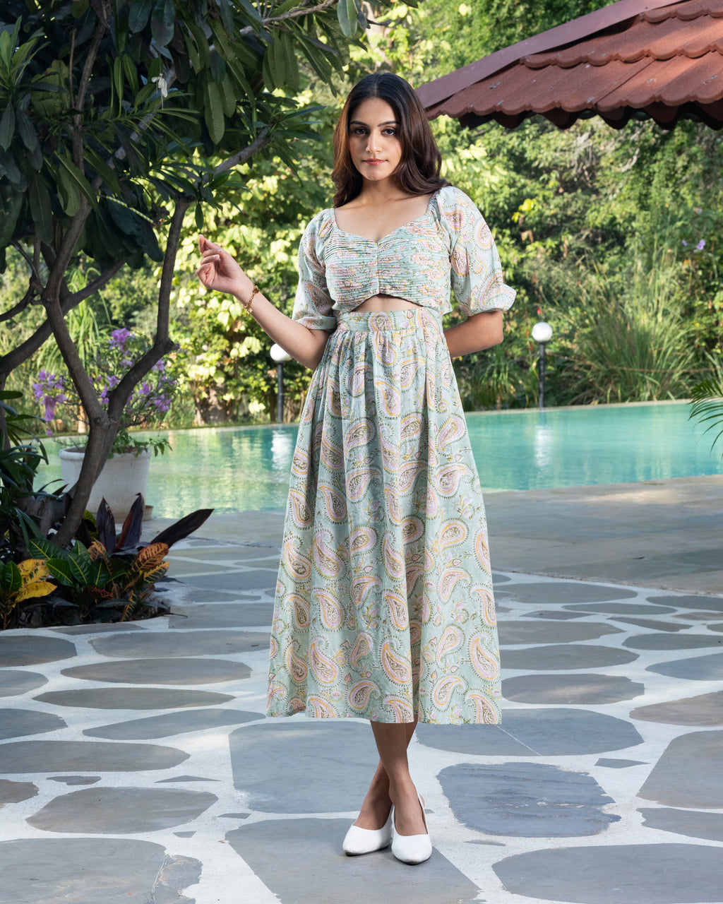 Pleated Dress (Pistachio)