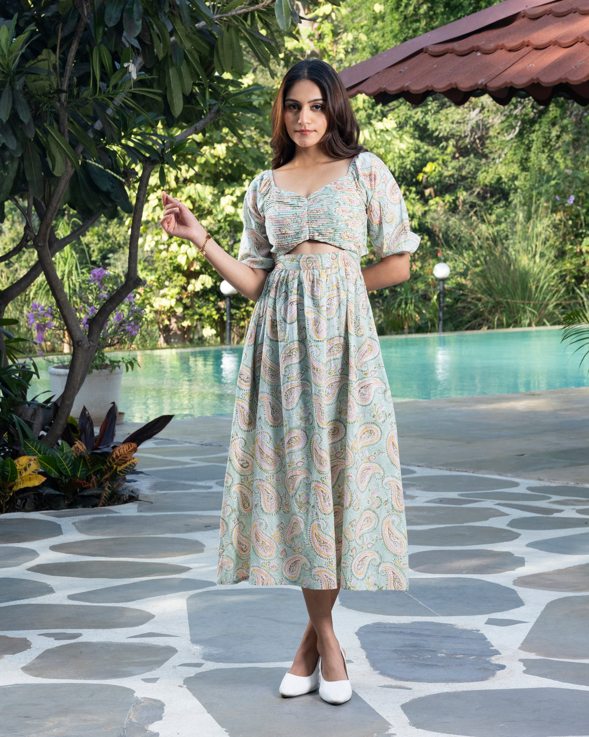 Pleated Dress (Pistachio)