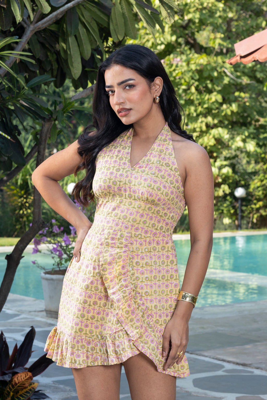 Short Halter Dress (Yellow)