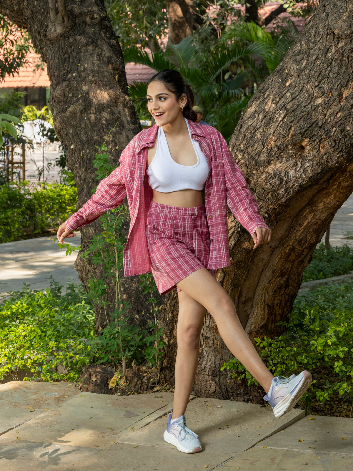Relaxed Fit Shirt & Shorts Co-ord (Mauve)