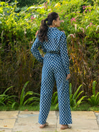 Relaxed Fit Shirt & Trousers Co-ord (Indigo Blue)