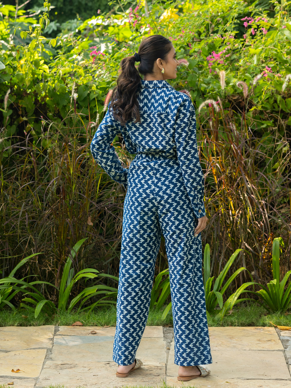 Relaxed Fit Shirt & Trousers Co-ord (Indigo Blue)