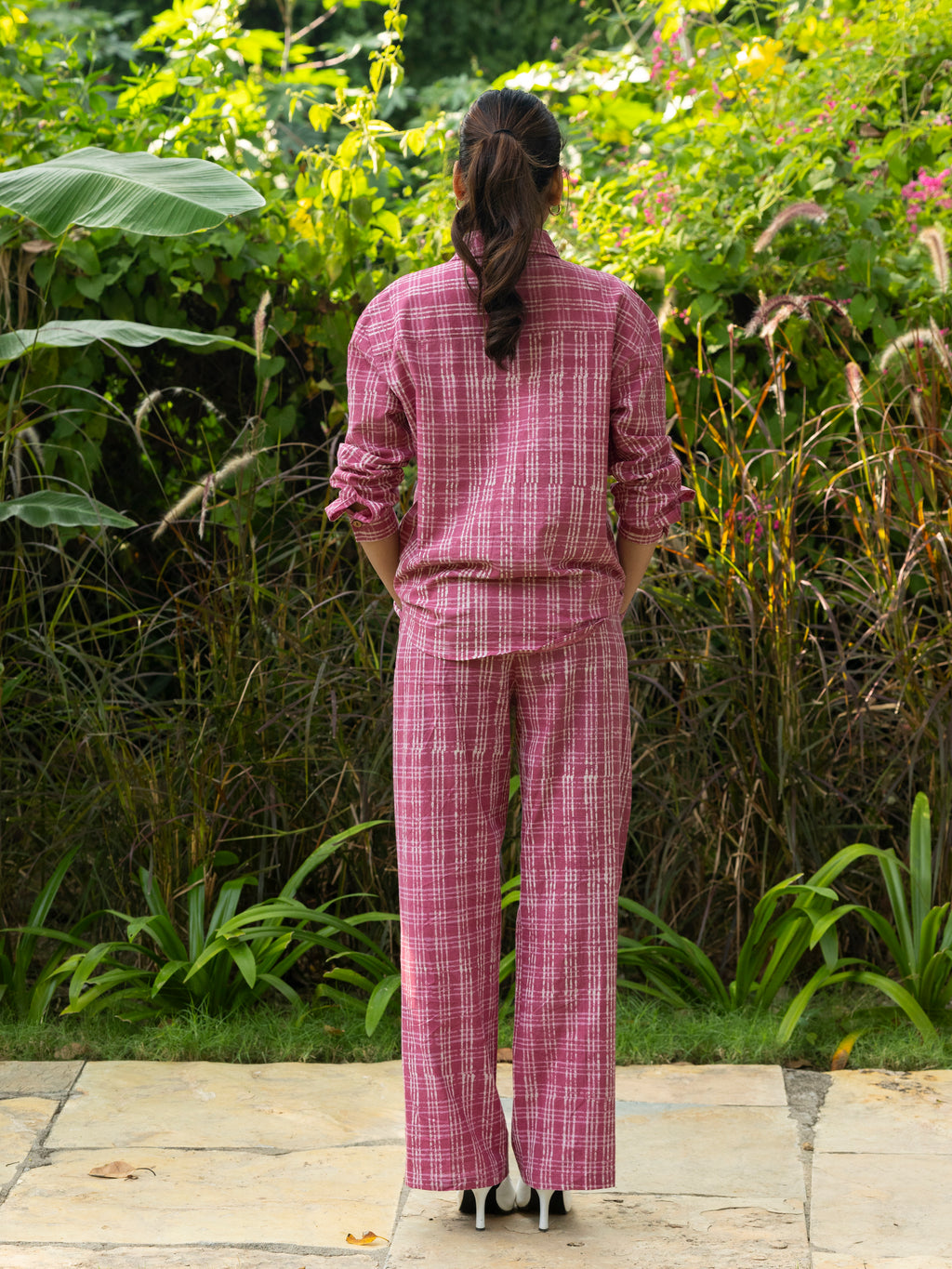 Relaxed Fit Shirt & Trousers Co-ord (Mauve)