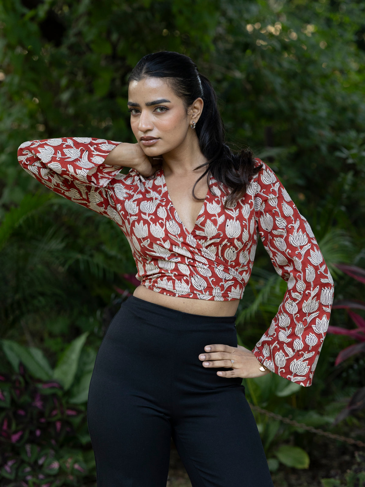 Wrap Top (Red Lotus)