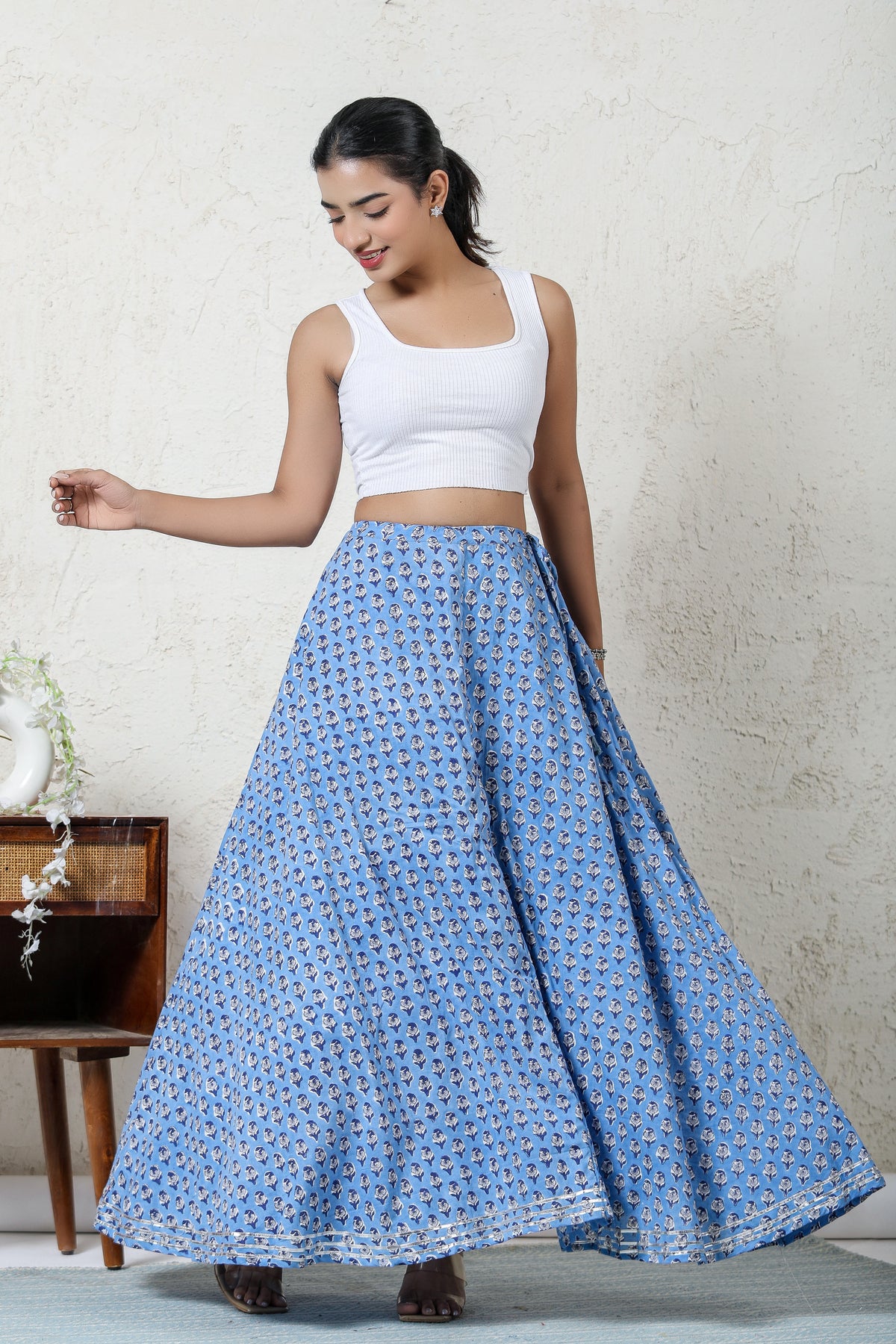 Blue Long Skirt