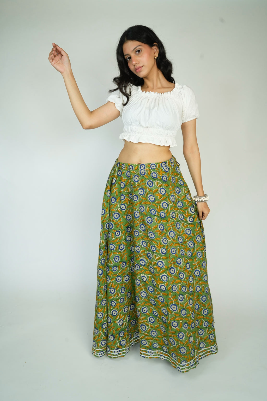 Green Long Skirt
