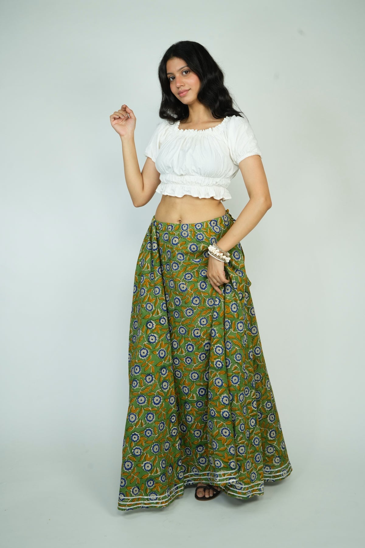 Green Long Skirt