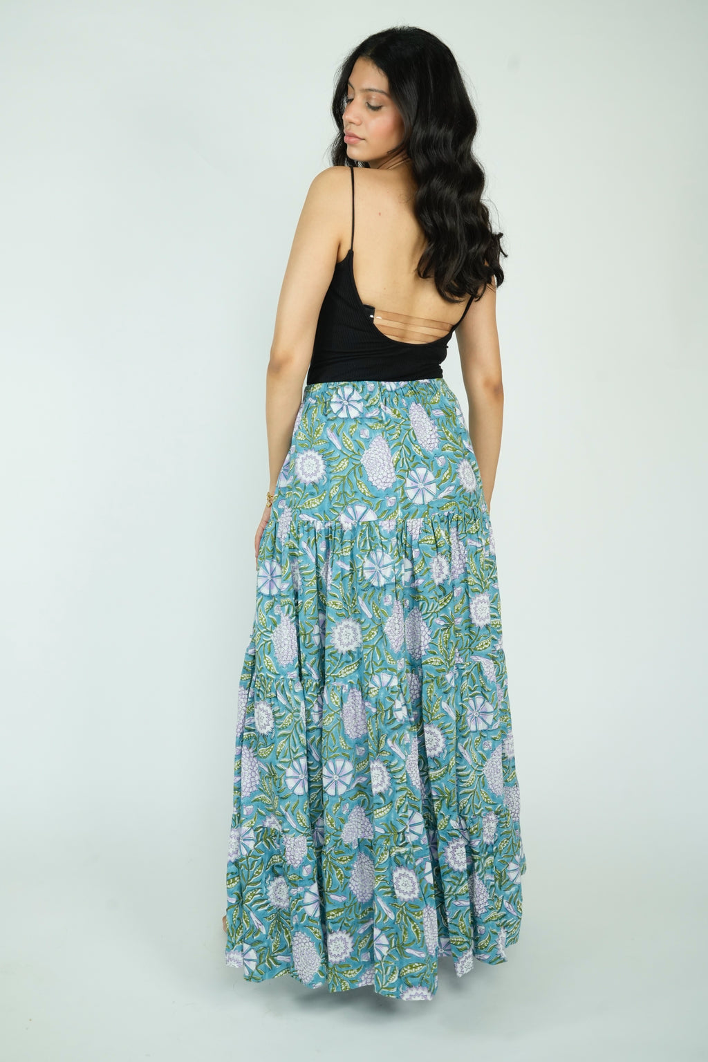 Layered Maxi Skirt (Teal)