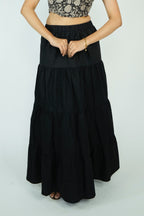 Layered Maxi Skirt (Black)