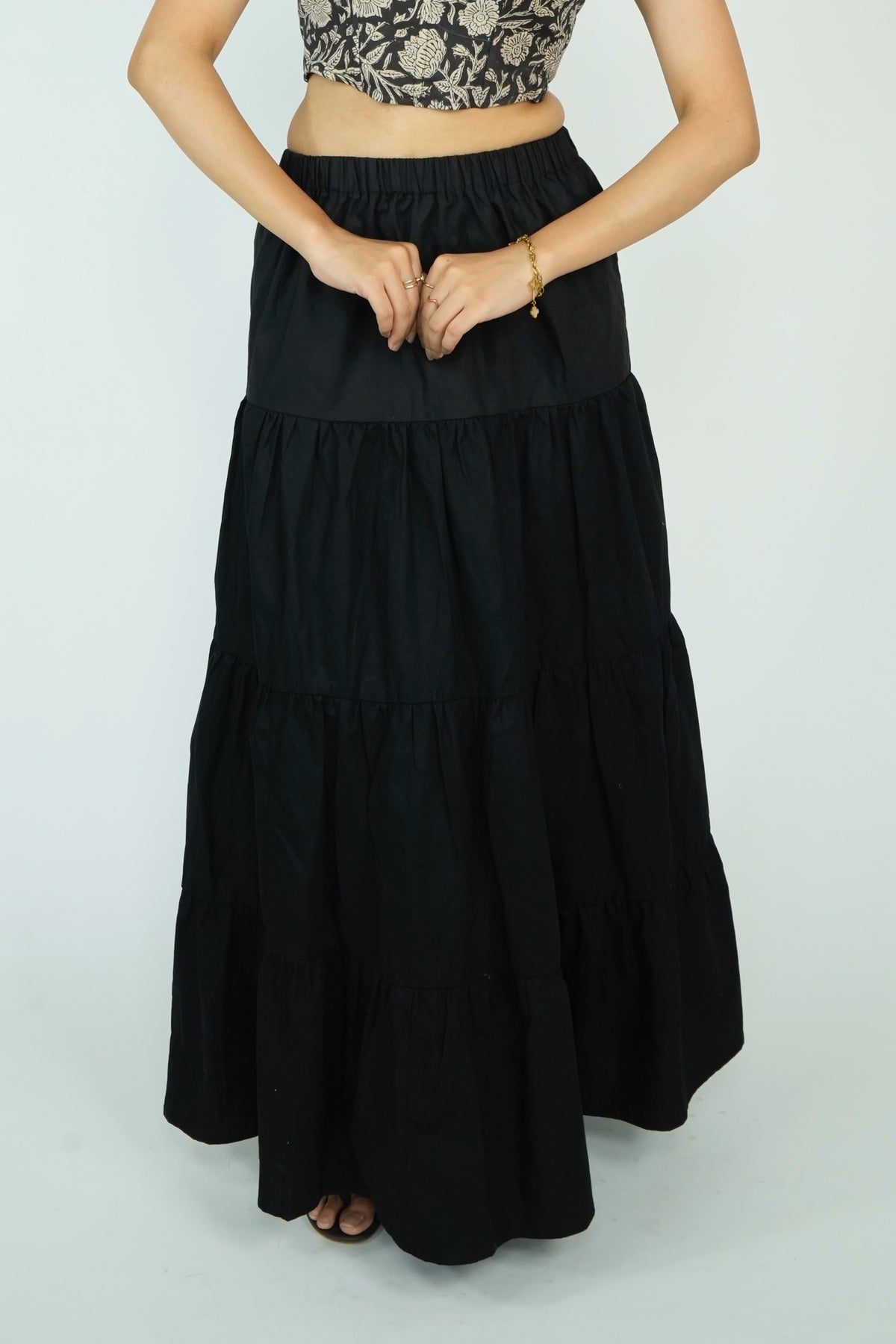 Layered Maxi Skirt (Black)