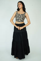Layered Maxi Skirt (Black)