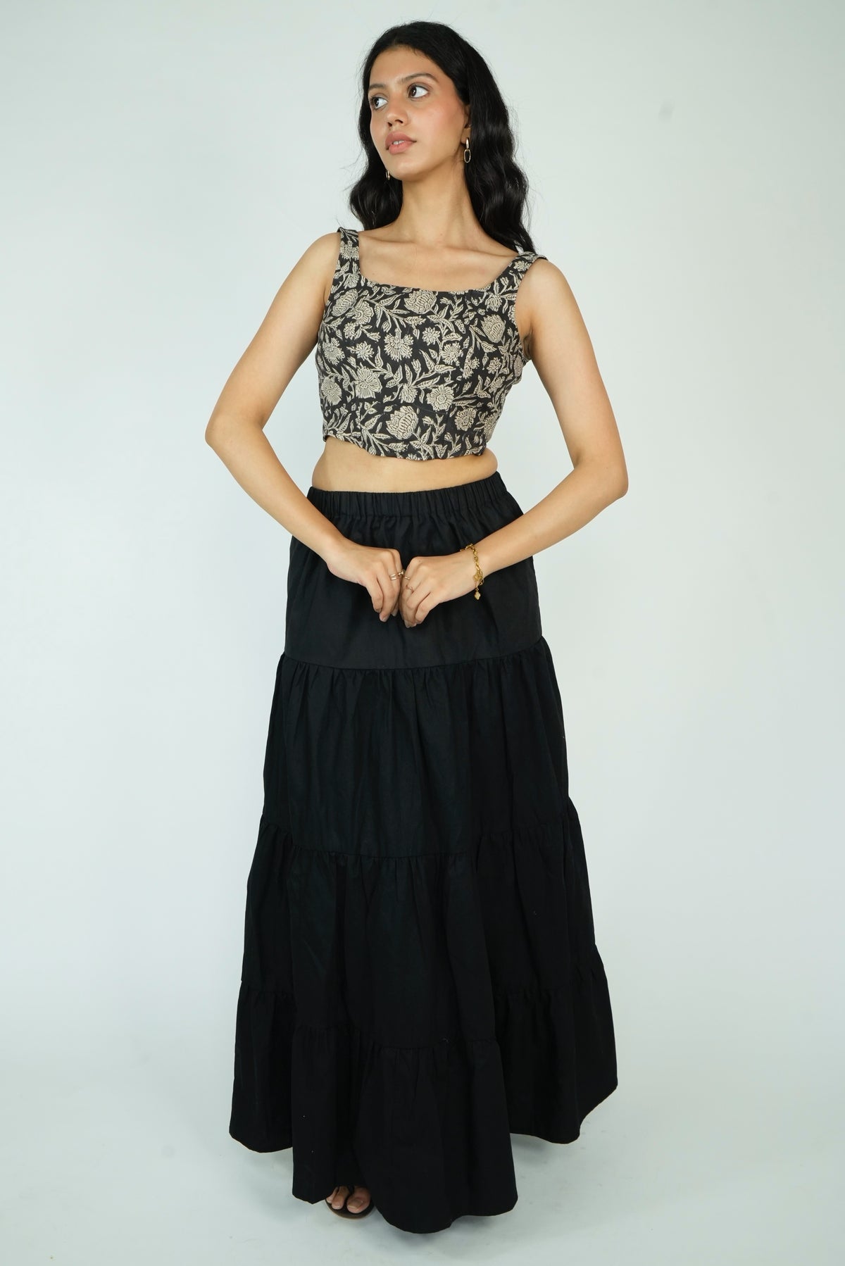 Layered Maxi Skirt (Black)