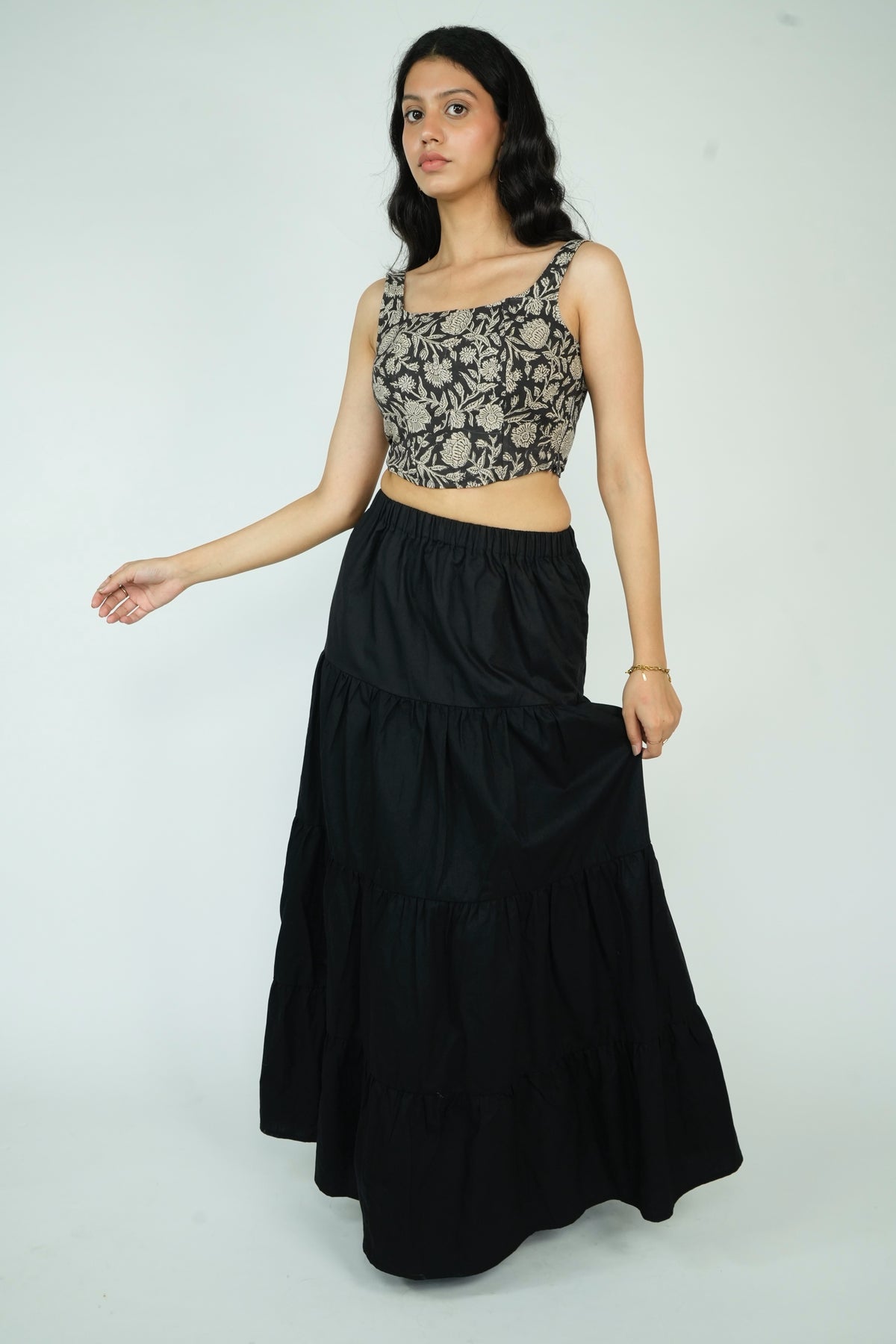 Layered Maxi Skirt (Black)
