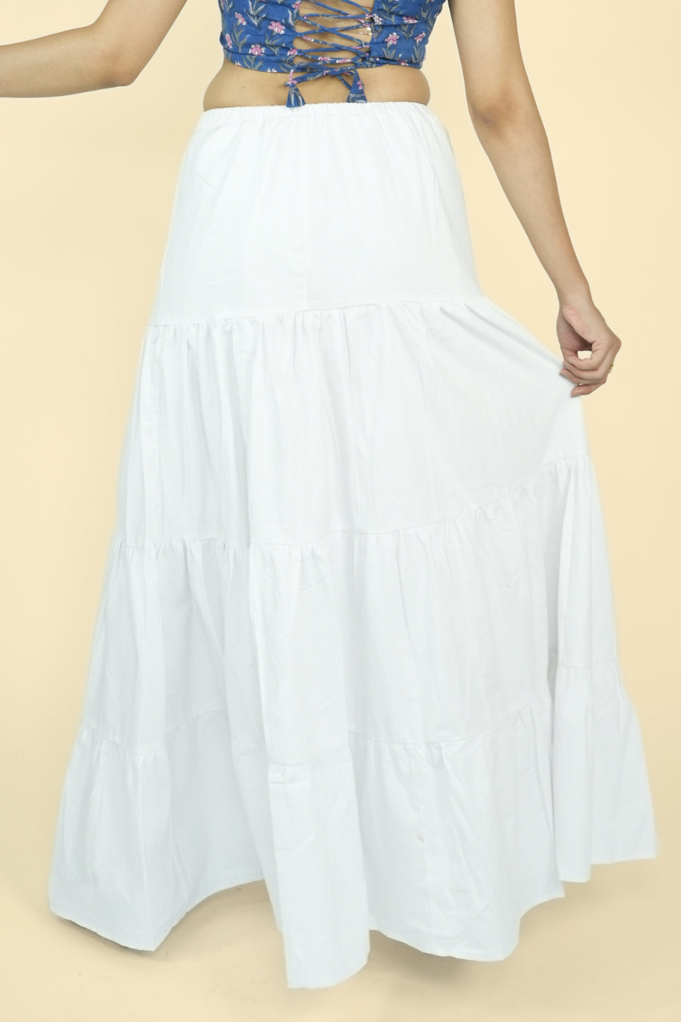 Layered Maxi Skirt (White)