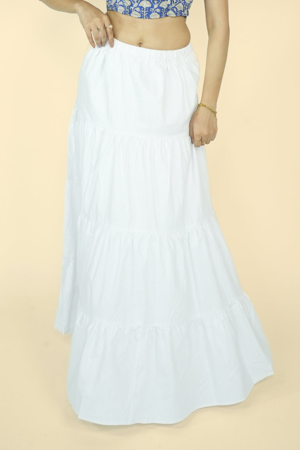 Layered Maxi Skirt (White)