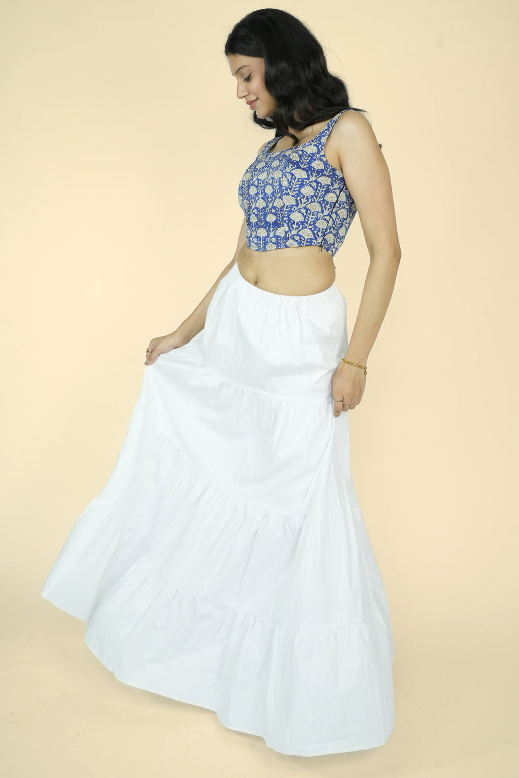 Layered Maxi Skirt (White)