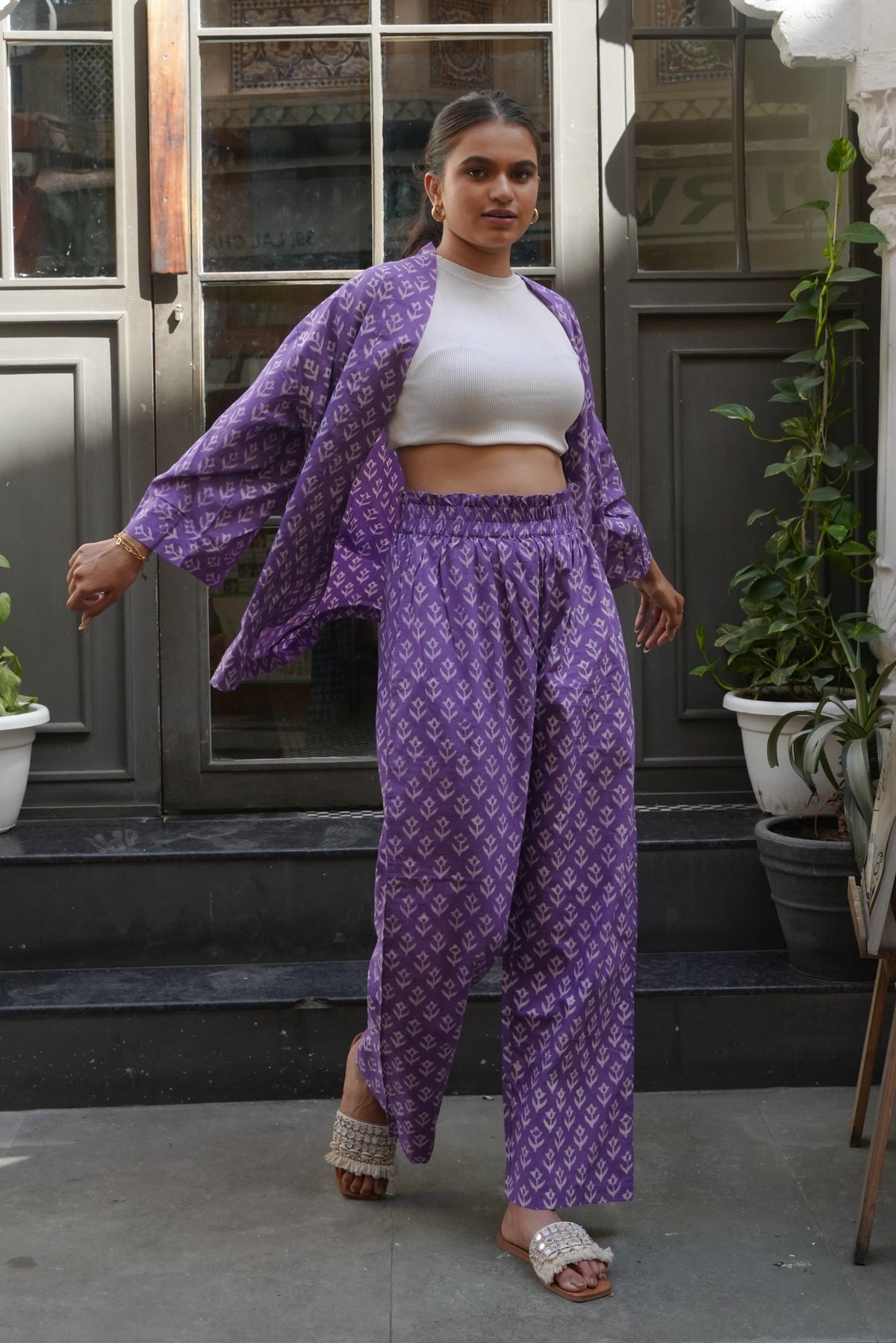 Shrug-Pants Co-ord (Purple)