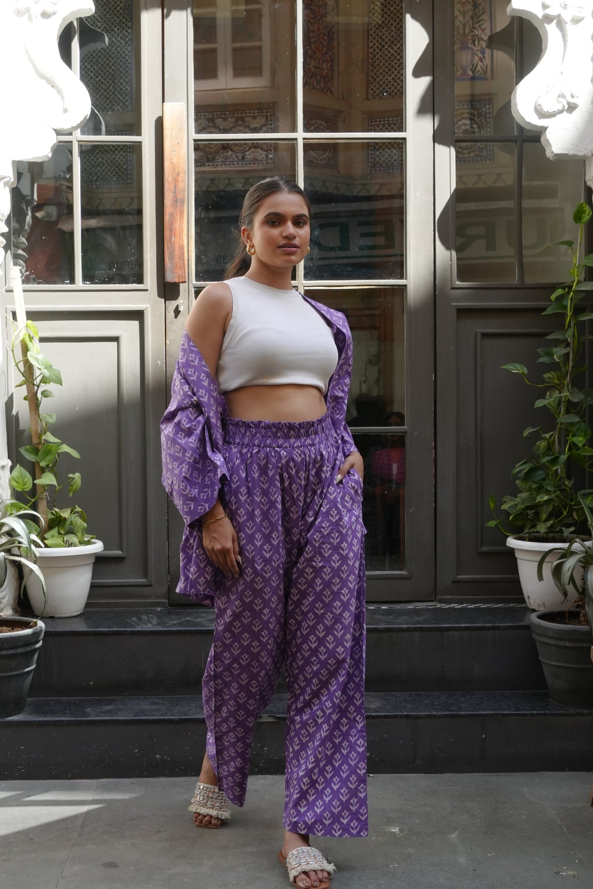 Shrug-Pants Co-ord (Purple)