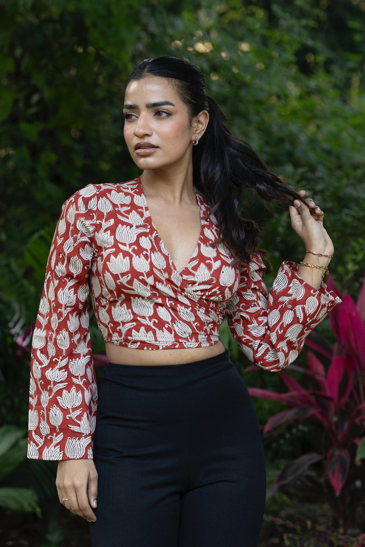 Wrap Top (Red Lotus)
