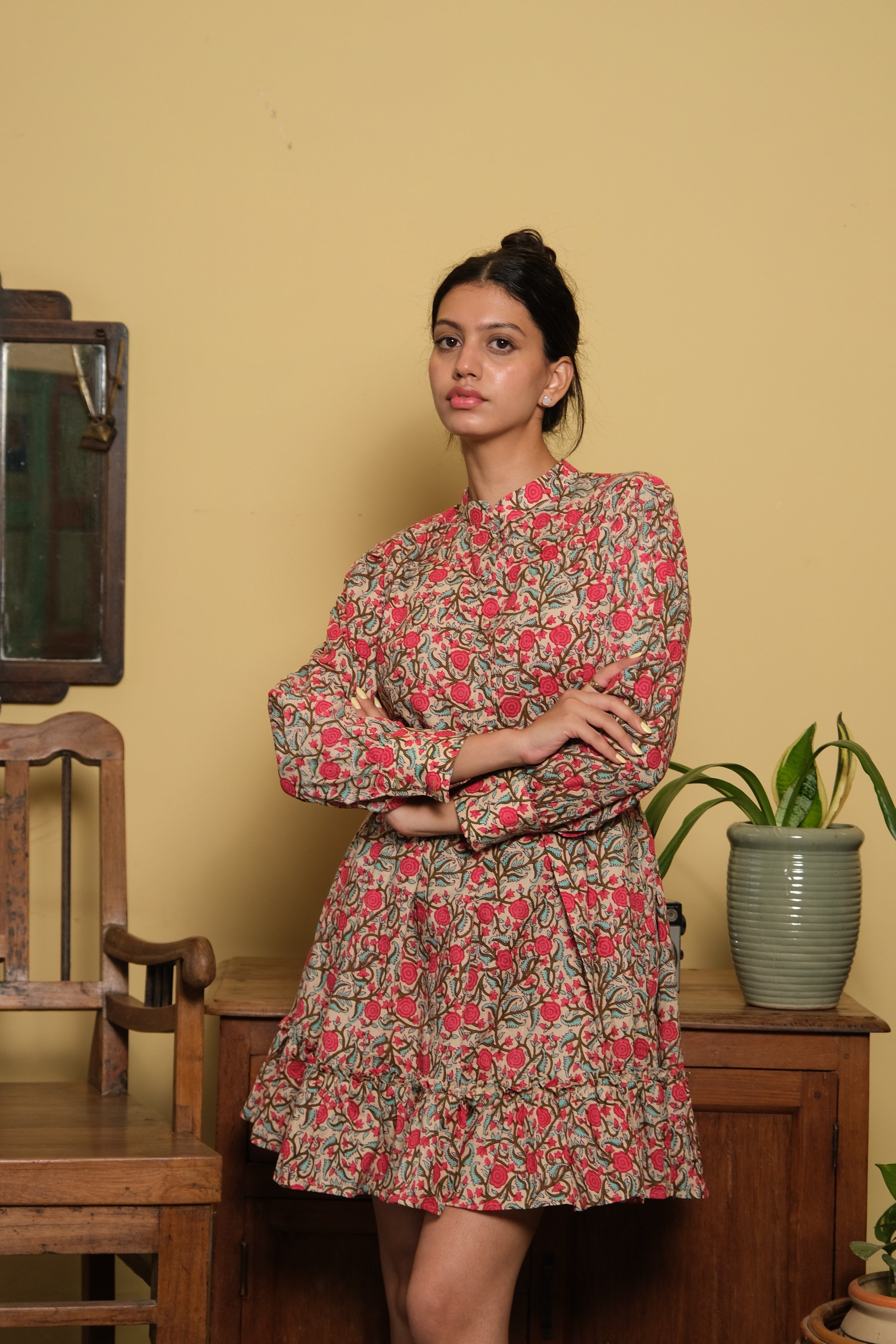 Rose Shirt Dress