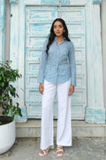 Striped Corset Shirt (Blue)