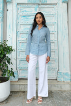 Striped Corset Shirt (Blue)