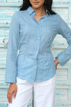 Striped Corset Shirt (Blue)