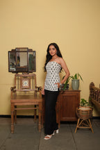 Noodle Strap Corset Kurti (White)