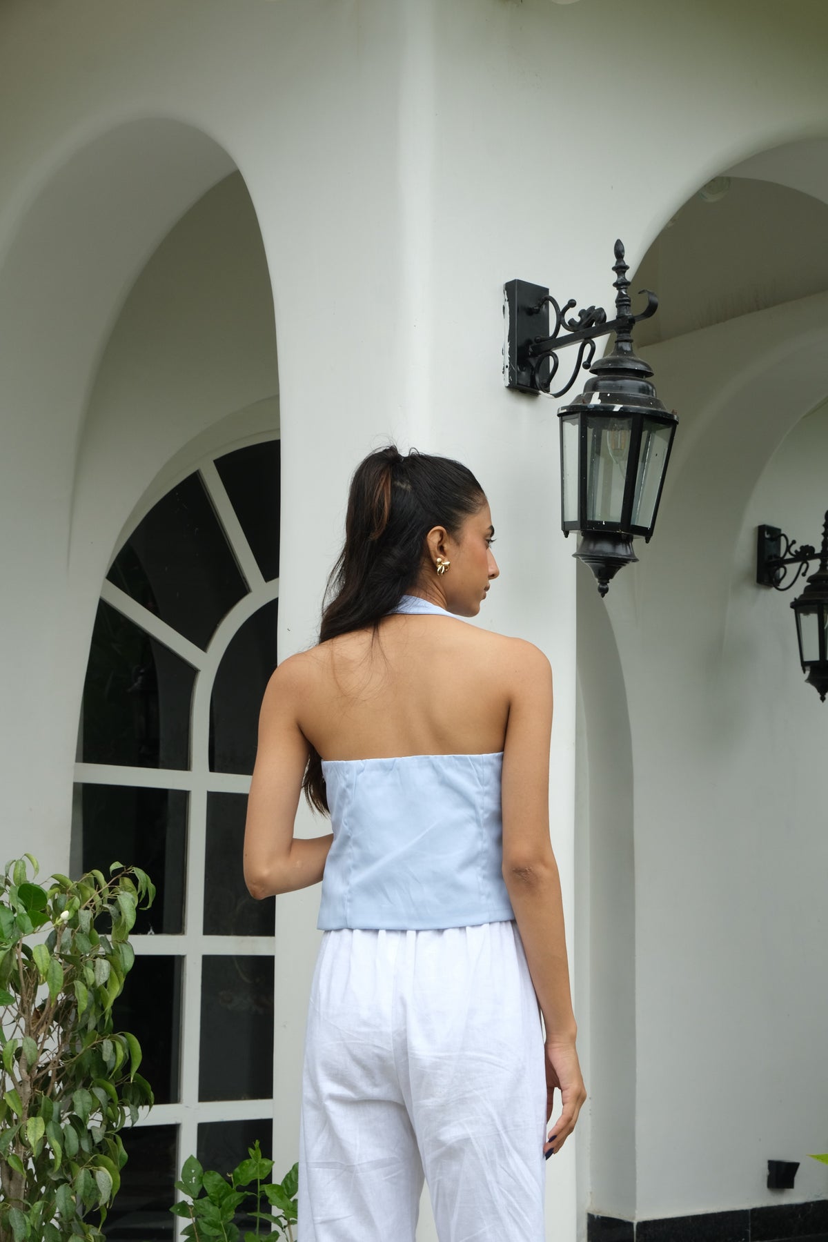 Halterneck WaistCoat (Sky Blue)