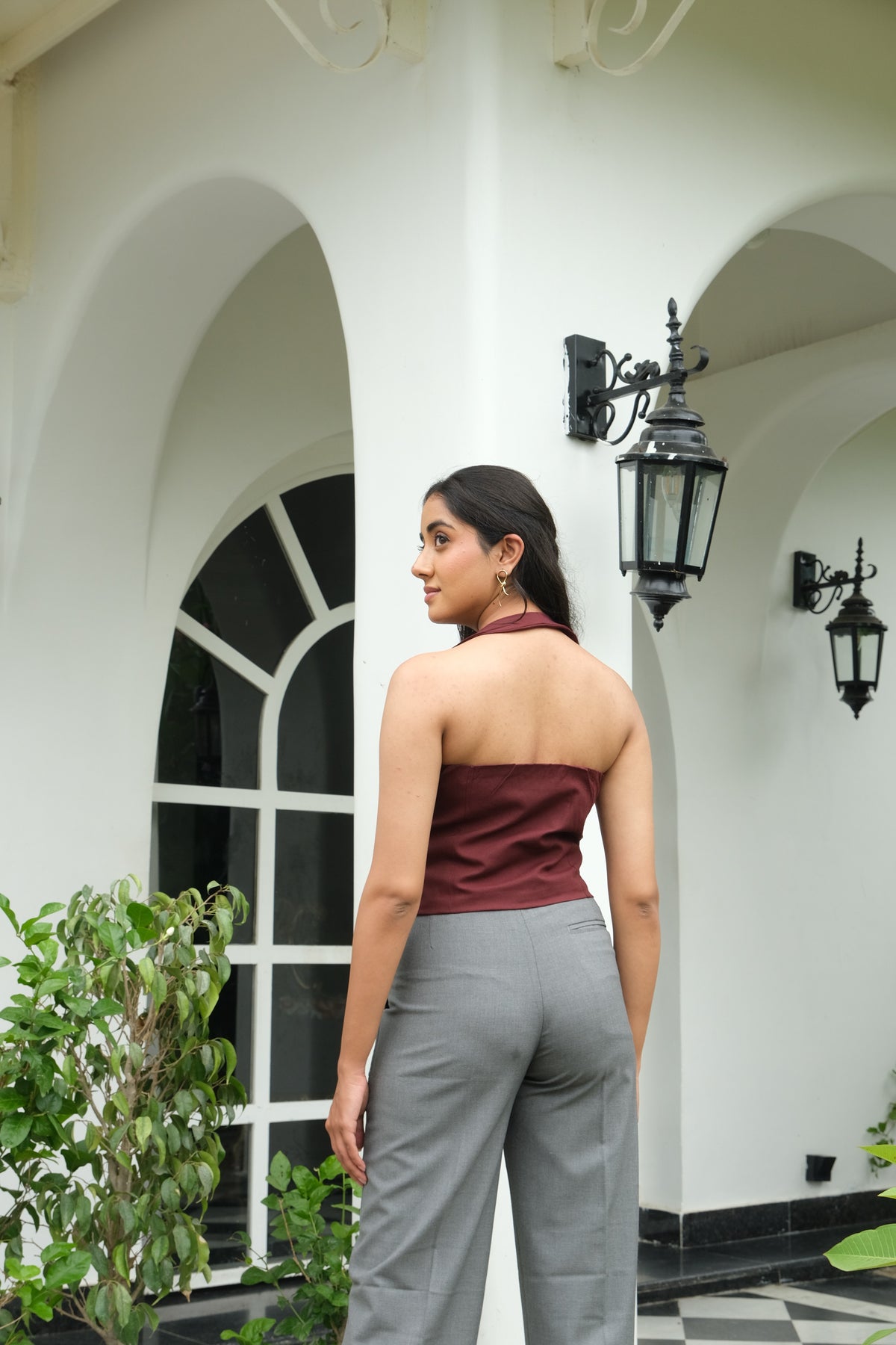 Halterneck WaistCoat (Maroon)