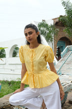 Tie-Up Peplum Top (Yellow)