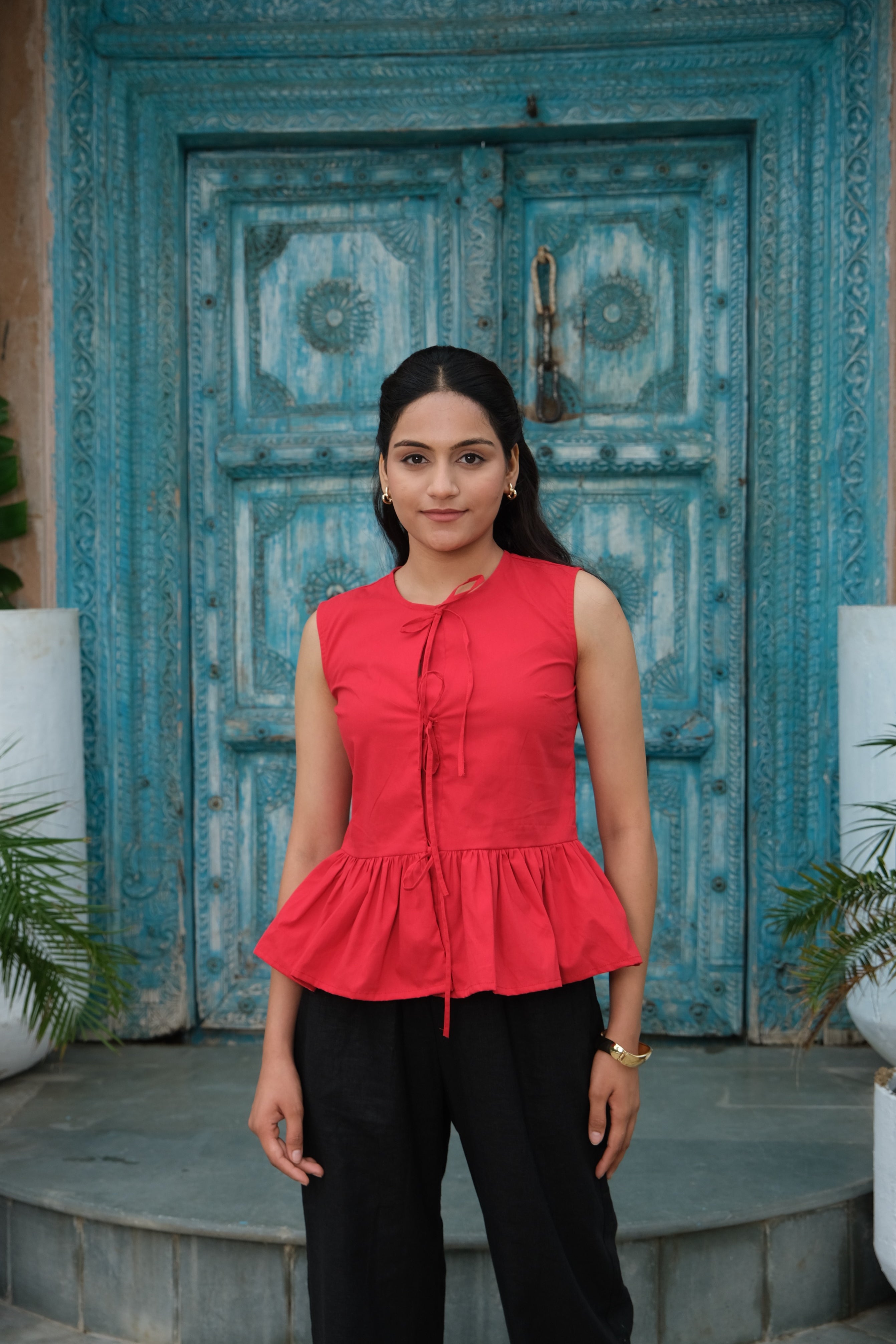 Tie-Up Vest Top (Red)