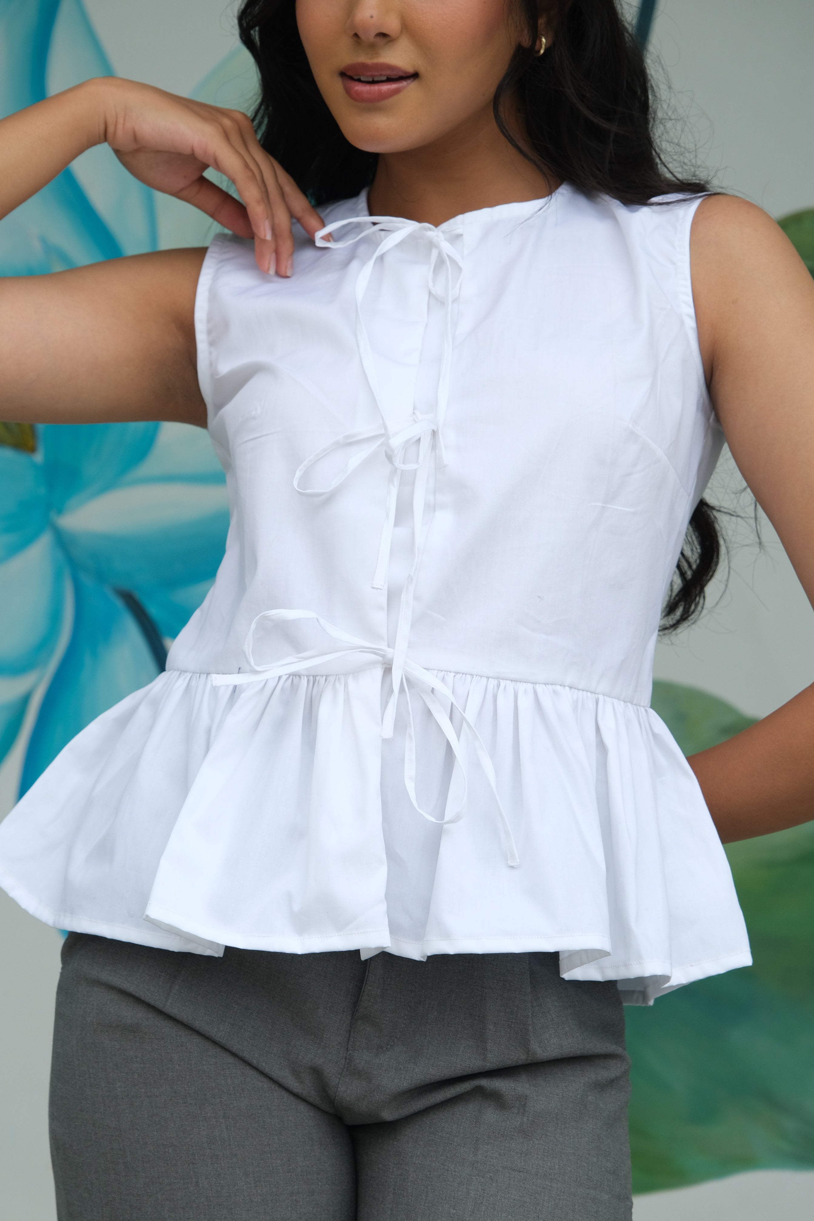 Tie-Up Vest Top (White)