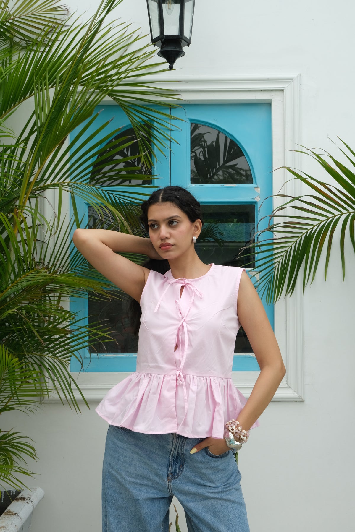 Tie-Up Vest Top (Pink)