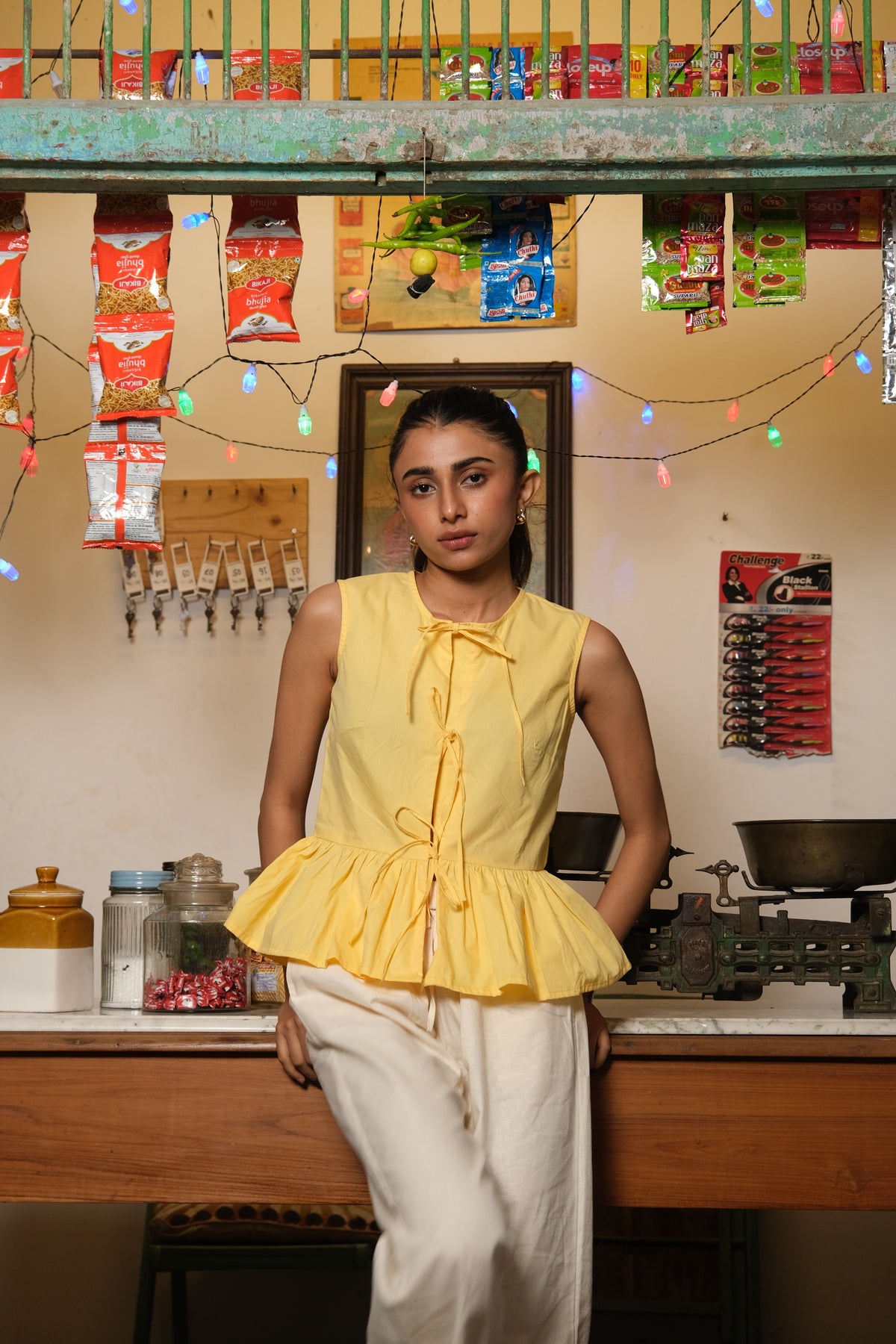 Tie-Up Vest Top (Yellow)