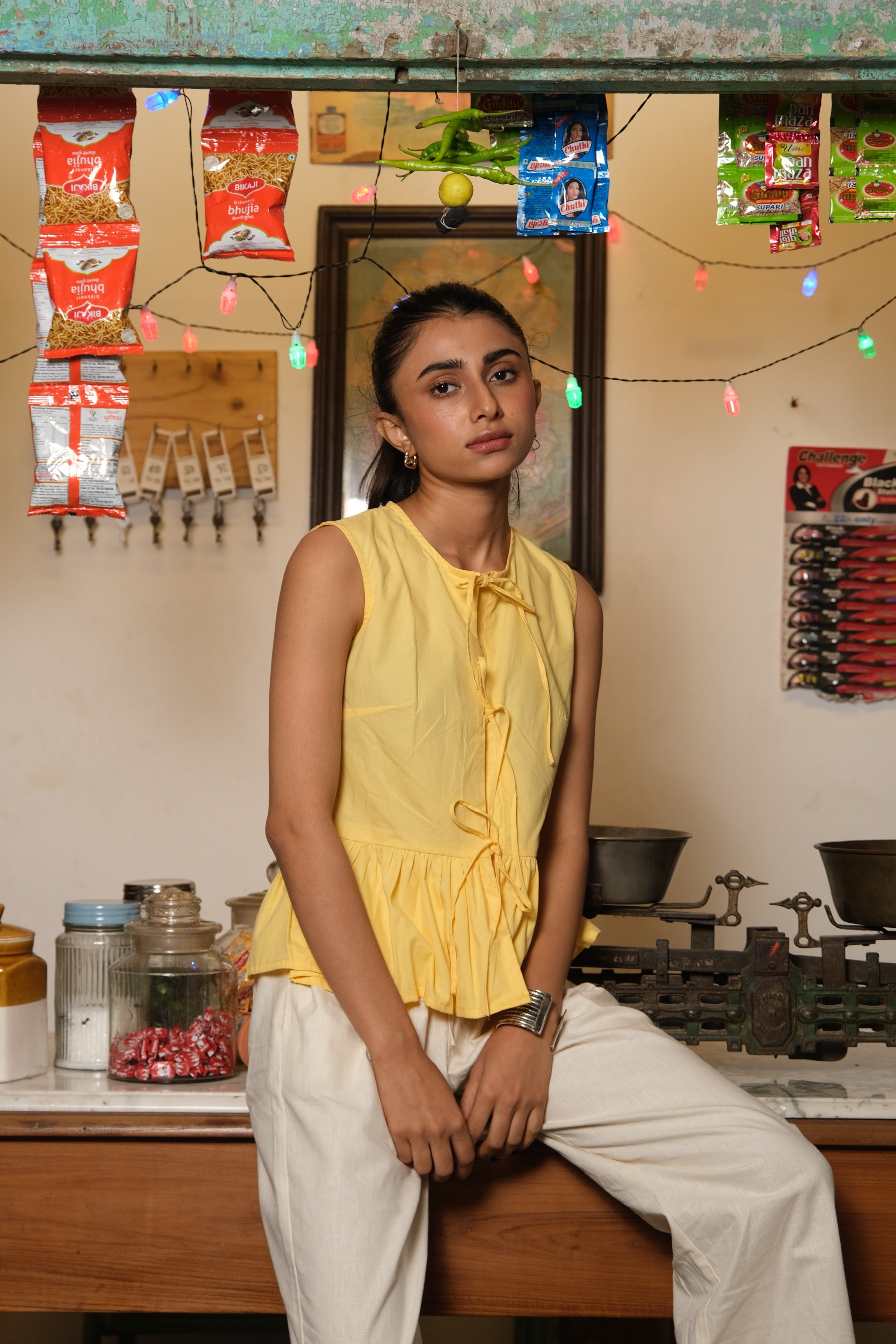 Tie-Up Vest Top (Yellow)